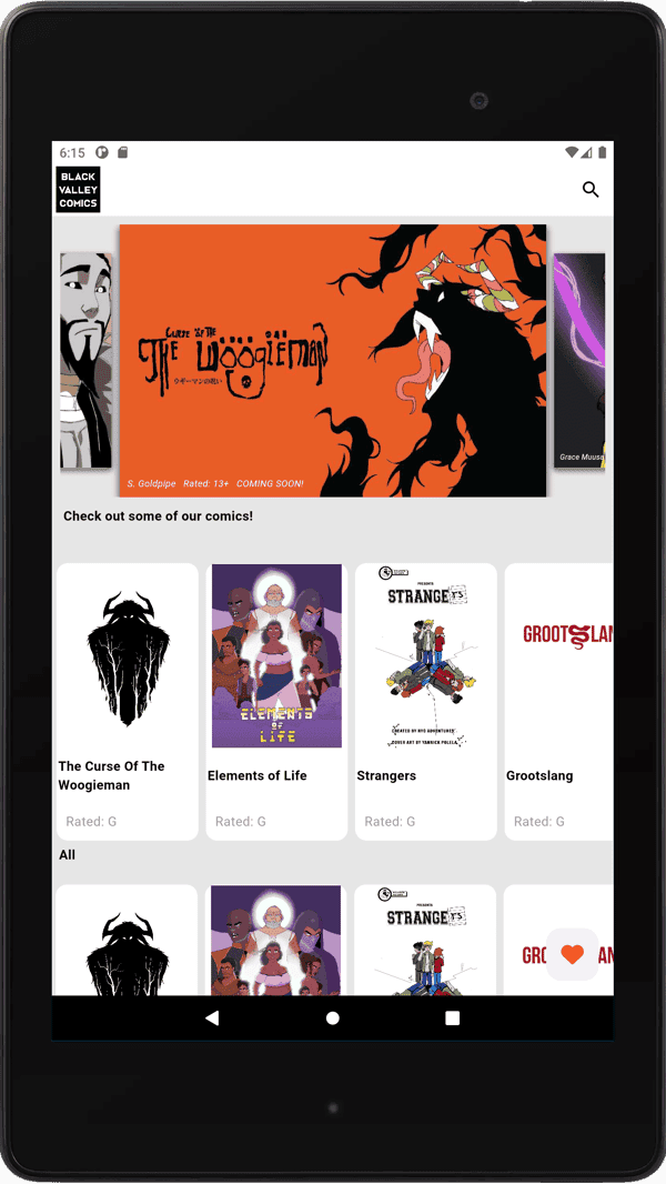 Black Valley Comics App Screenshot